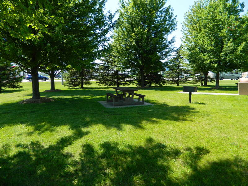 Photo of picnic table and grill
